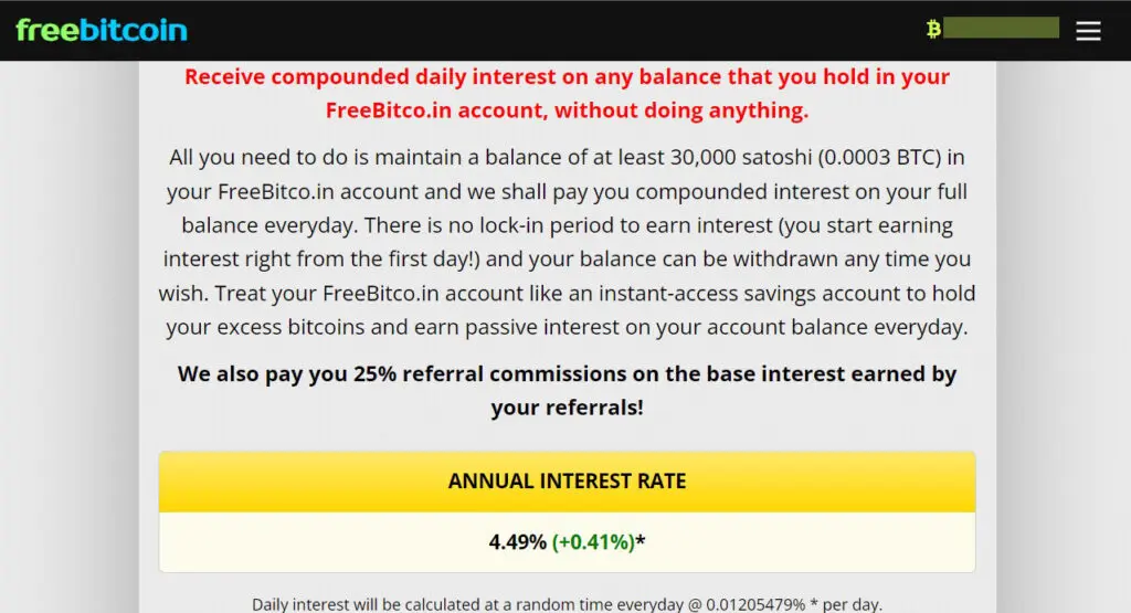 freebitco-in interest on balance
